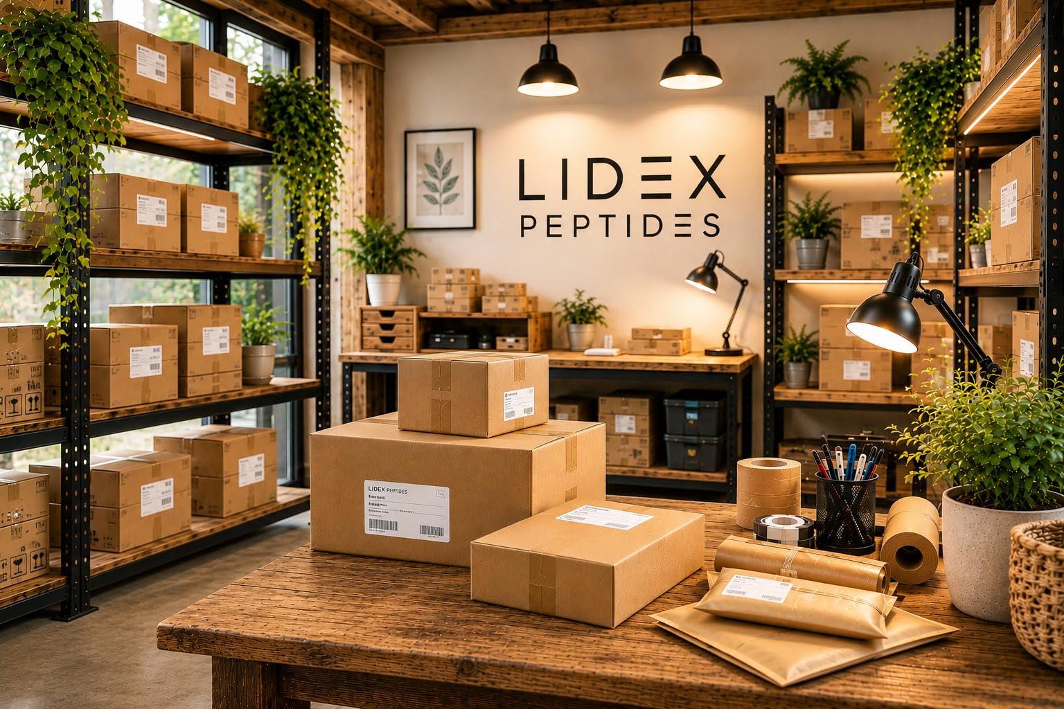 Securely packaged parcels prepared for delivery