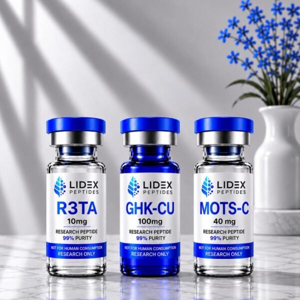 TriCore Peptide Stack R3ta 10mg & MOTC 40mg & GHK-Cu 100mg Research Only